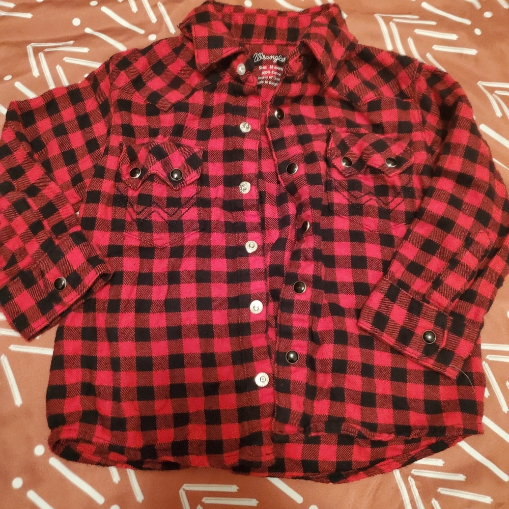18 mo Wrangler Buffalo Plaid pearl snap